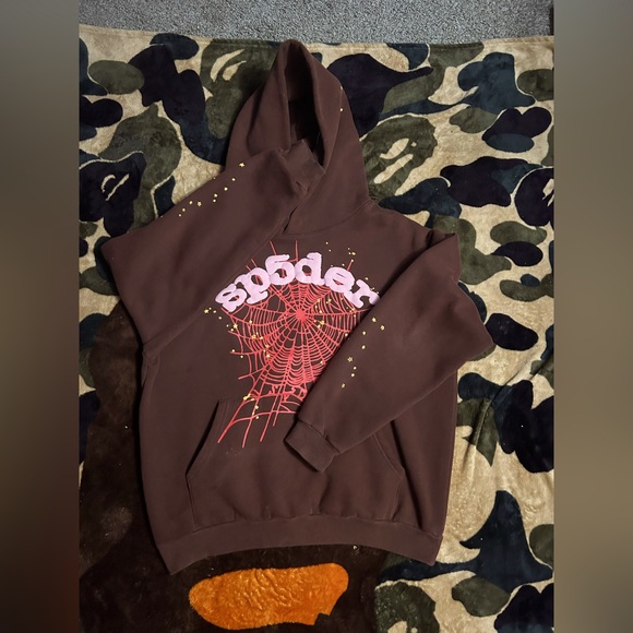 Brown Sp5der Hoodie - Picture 1 of 7